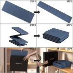 Readaeer Foldable Yoga Mat for Travel Folding Yoga Mat 6mm Thick with Carrying Bag, Non-Slip TPE Exercise Pilates Mat for 72" L x 24" W x 0.24 Inch (Blue)