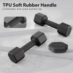 Adjustable Dumbbell Set of 2, Adjustable Dumbbells 5lb with TPU Soft Rubber Handle for Home Gym Exercise Training, Hand Weights for Women at Home (Black)