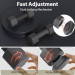 Adjustable Dumbbell Set of 2, Adjustable Dumbbells 5lb with TPU Soft Rubber Handle for Home Gym Exercise Training, Hand Weights for Women at Home (Black)