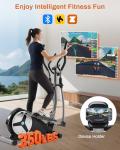 ECHANFIT Elliptical Exercise Machine, Hyper-Quiet Magnetic Elliptical Machine for Home, Elliptical Training Machines with 16 Resistance Levels, App Bluetooth, Backlit LCD Monitor, Pulse Sensor