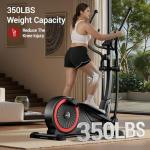 UMAY Elliptical Exercise Machine with 16 Levels Resistance, Hyper-Silent Magnetic Elliptical Machine for Home with 15.5" Stride & Heart Rate Grips and LCD Monitor, 350LBS Weight Capacity