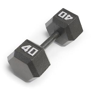 Marcy 40lb Cast Iron Hex Dumbbell, Single, IV-2040, Black, 40lbs