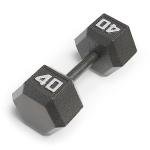 Marcy 40lb Cast Iron Hex Dumbbell, Single, IV-2040, Black, 40lbs
