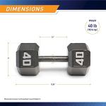Marcy 40lb Cast Iron Hex Dumbbell, Single, IV-2040, Black, 40lbs