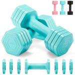 EQUIPRO Adjustable Dumbbell Set, 4 in 1 Weights for Women at Home, Hand Weights Dumbbells for Women, Each 2lb 3lb 4lb 5lb Fast Adjust Weight with Soft TPU Handle for Home Gym Exercise Training