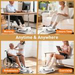 DamKee Under Desk Elliptical Exercise Machine, Electric Ellipse Leg Exerciser as Seen on TV, 15 Speeds Foot Exerciser While Sitting for Seniors, Portable Seated Pedal Exerciser for Home Office