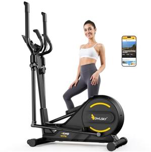 OWLSKY Elliptical Exercise Machine, Elliptical Machine for Home with Hyper-Quiet Magnetic Driving System, 16 Resistance Levels,300LBS