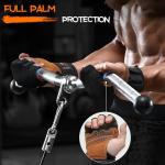 SueStar Heavy Duty Cowhide Padded Weight Lifting Gloves with Wrist Support, Full Palm Protection & Silicone Grips for Weightlifting, Deadlifts, Exercise, Black, Medium