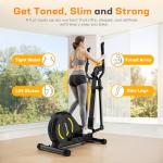 OWLSKY Elliptical Exercise Machine, Elliptical Machine for Home with Hyper-Quiet Magnetic Driving System, 16 Resistance Levels,300LBS