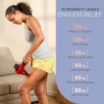 Lifepro Sonic Pro Handheld Electric Massage Gun – Deep Tissue Percussion Massager Gun with 10 Speeds & 9 Heads – Muscle Massager for Athletes Back, Legs, Arms