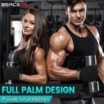 BEACE Full Finger Weight Lifting Gym Gloves with Anti-Slip Leather Palm for Workout Exercise Training Fitness and Bodybuilding for Men & Women