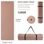 PAIDU Yoga Mat Non Slip Anti-tear,extra thick-2/5 inch（10MM）High Resiliency Professional POE Yoga Mats for Women Men Kids,72"x24"inch,Workout, Yoga, Pilates and Floor Exercise, with Carrier Strap