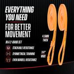 4KOR Fitness 41” Resistance Loop Band - Pair of 2 Orange Resistance Bands (5 to 15 Pounds - 0.25 inches Wide) for Mobility, Yoga, Physical Therapy, Pull Ups, Home or Gym Workouts and More