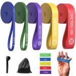 Exercise Bands，Set of 5 Resistance Bands & Finger Exerciser for Working Out,Pull Up Bands Set,at Home Workout Equipment,Workout Bands for Men and Women,Instruction Guide and Carry Bag Included