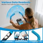 Birdfeel Foldable Exercise Bike, Multifunctional Indoor Stationary Bikes for Home with 8-Level Magnetic Resistance, Quiet Workout Bike with Arm Resistance Bands, LCD Monitor, 300LBS Capacity, Black Blue