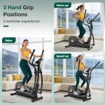 pooboo Elliptical Exercise Machine,Elliptical Machine for Home with Hyper-Quiet Magnetic Driving System&LCD Monitor, Elliptical Trainers with 15.5-17IN Stride,16 Resistance Levels