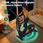 pooboo Elliptical Exercise Machine,Elliptical Machine for Home with Hyper-Quiet Magnetic Driving System&LCD Monitor, Elliptical Trainers with 15.5-17IN Stride,16 Resistance Levels