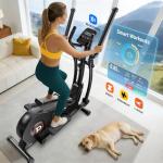 pooboo Elliptical Exercise Machine,Elliptical Machine for Home with Hyper-Quiet Magnetic Driving System&LCD Monitor, Elliptical Trainers with 15.5-17IN Stride,16 Resistance Levels