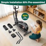pooboo Elliptical Exercise Machine,Elliptical Machine for Home with Hyper-Quiet Magnetic Driving System&LCD Monitor, Elliptical Trainers with 15.5-17IN Stride,16 Resistance Levels