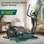 pooboo Elliptical Exercise Machine,Elliptical Machine for Home with Hyper-Quiet Magnetic Driving System&LCD Monitor, Elliptical Trainers with 15.5-17IN Stride,16 Resistance Levels