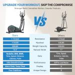 Dripex Elliptical Exercise Machine, Hyper-Quiet Magnetic Elliptical Machine for Home, Elliptical Training Machines with 16 Levels Resistance, 8KG Flywheel, Pulse Sensor, 15.3IN Stride (Metallic)
