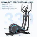 Dripex Elliptical Exercise Machine, Hyper-Quiet Magnetic Elliptical Machine for Home, Elliptical Training Machines with 16 Levels Resistance, 8KG Flywheel, Pulse Sensor, 15.3IN Stride (Metallic)