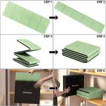 Readaeer Foldable Yoga Mat for Travel Folding Yoga Mat 6mm Thick with Carrying Bag, Non-Slip TPE Exercise Pilates Mat for 72" L x 24" W x 0.24 Inch (Green)