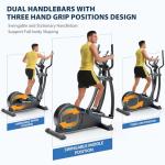 Dripex Elliptical Exercise Machine, Hyper-Quiet Magnetic Elliptical Machine for Home, Elliptical Training Machines with 16 Levels Resistance, 8KG Flywheel, Pulse Sensor, 15.3IN Stride (Metallic)