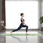 Readaeer Foldable Yoga Mat for Travel Folding Yoga Mat 6mm Thick with Carrying Bag, Non-Slip TPE Exercise Pilates Mat for 72" L x 24" W x 0.24 Inch (Green)