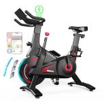 YESOUL Self-Powered Exercise Bike with Dynamic LED Lights – Stable Triangle Frame, Dual-Stage Drive, 300 lbs Capacity, Silent Magnetic Resistance, Compact Indoor Stationary Bike for Home