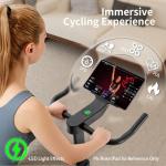 YESOUL Self-Powered Exercise Bike with Dynamic LED Lights – Stable Triangle Frame, Dual-Stage Drive, 300 lbs Capacity, Silent Magnetic Resistance, Compact Indoor Stationary Bike for Home