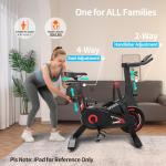 YESOUL Self-Powered Exercise Bike with Dynamic LED Lights – Stable Triangle Frame, Dual-Stage Drive, 300 lbs Capacity, Silent Magnetic Resistance, Compact Indoor Stationary Bike for Home