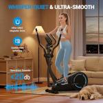 THERUN Elliptical Exercise Machine, Elliptical Machine for Home w/Whisper-Quiet Magnetic Driving System, Elliptical Training Machines w/ 15.3" Stride, 16 Resistance Levels, 8KG Flywheel (Metallic)