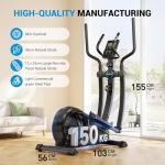 THERUN Elliptical Exercise Machine, Elliptical Machine for Home w/Whisper-Quiet Magnetic Driving System, Elliptical Training Machines w/ 15.3" Stride, 16 Resistance Levels, 8KG Flywheel (Metallic)