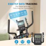 THERUN Elliptical Exercise Machine, Elliptical Machine for Home w/Whisper-Quiet Magnetic Driving System, Elliptical Training Machines w/ 15.3" Stride, 16 Resistance Levels, 8KG Flywheel (Metallic)