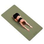 Yoga Mat Thick(10mm) Exercise Mat Non Slip Anti-tear,72"x35" Extra Large Pilates Mats for Home Workouts, Gym & Floor Stretching with Carrier Strap (Dark green + Black)