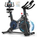 Exercise Bike, Wenoker Magnetic Stationary Bike for Home App Sync Indoor Bike with Adjustable Seat and Handlebar, Transport Wheels and Fitness Courses for Weight Loss