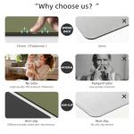 Yoga Mat Thick(10mm) Exercise Mat Non Slip Anti-tear,72"x35" Extra Large Pilates Mats for Home Workouts, Gym & Floor Stretching with Carrier Strap (Dark green + Black)