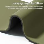Yoga Mat Thick(10mm) Exercise Mat Non Slip Anti-tear,72"x35" Extra Large Pilates Mats for Home Workouts, Gym & Floor Stretching with Carrier Strap (Dark green + Black)
