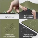 Yoga Mat Thick(10mm) Exercise Mat Non Slip Anti-tear,72"x35" Extra Large Pilates Mats for Home Workouts, Gym & Floor Stretching with Carrier Strap (Dark green + Black)