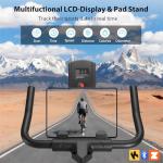 Exercise Bike, Wenoker Magnetic Stationary Bike for Home App Sync Indoor Bike with Adjustable Seat and Handlebar, Transport Wheels and Fitness Courses for Weight Loss