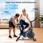 Exercise Bike, Wenoker Magnetic Stationary Bike for Home App Sync Indoor Bike with Adjustable Seat and Handlebar, Transport Wheels and Fitness Courses for Weight Loss