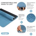 Yoga Mat Non Slip TPE Thick Yoga Mat with Alignment Mark, Large Size 72"L x 32"W x 0.32"Th or 0.24"Th, Anti-Tear Exercise & Fitness Mat for Yoga, Pilates & Floor Workouts (Blue Black, Thickness-8mm)
