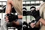 SUJAYU Workout Gloves for Men, Wrist Wraps for Lifting, Full Palm Protection Fitness Gloves (Black, L)