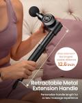 NAPRE Foldable Massage Gun with Extension Handle & 5 Adjustable Angles,Deep Tissue Back Massage for Neck/Body Pain Relief,Handheld Percussion Muscle Massager,32 Speeds,6 Heads & Silent,with Case