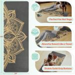 Yoga Mat with Strap - Sweat Absorbent Ultra Grippy Hot Exercise Mat Non Slip Vegan Suede Towel Combo for All Floor Fitness Workout, Bikram, Ashtanga, Vinyasa or Power Classes by RAD Sportz