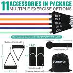 Heavy Resistance Bands Set for Working Out - Exercise Bands With Door Anchor and Handles - Stretch Bands for Fitness, Workout, Ligas Para Hacer Ejercicio