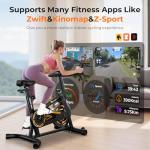 OWLSKY Exercise Bike with APP, Magnetic Resistance Indoor Cycling Bike, 300 lbs Capacity Quiet Stationary Bike for Home Gym Cardio Workout, Adjustable Seat & Tablet Holder (Black)