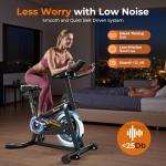 OWLSKY Exercise Bike with APP, Magnetic Resistance Indoor Cycling Bike, 300 lbs Capacity Quiet Stationary Bike for Home Gym Cardio Workout, Adjustable Seat & Tablet Holder (Black)