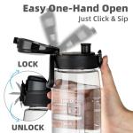 Fanhaw 32 oz Tritan Water Bottle with Chug Lid - Clear, BPA-Free, Lightweight, Wide Mouth, Leak-Proof, Perfect for Gym, Travel, School, Office, and Sports (Clear & Black)